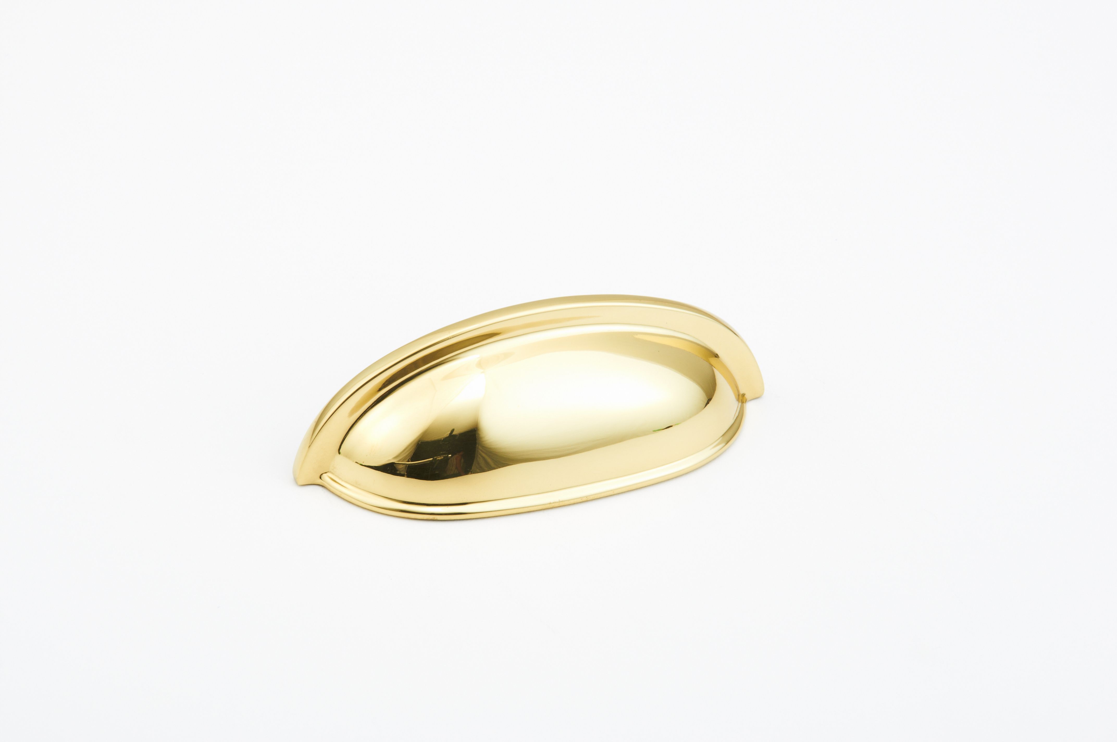 Schaub 730-03 3-3/4" Overall; 3" Center to Center Traditional Cup Pull Bright Brass Finish Sparrow Supply
