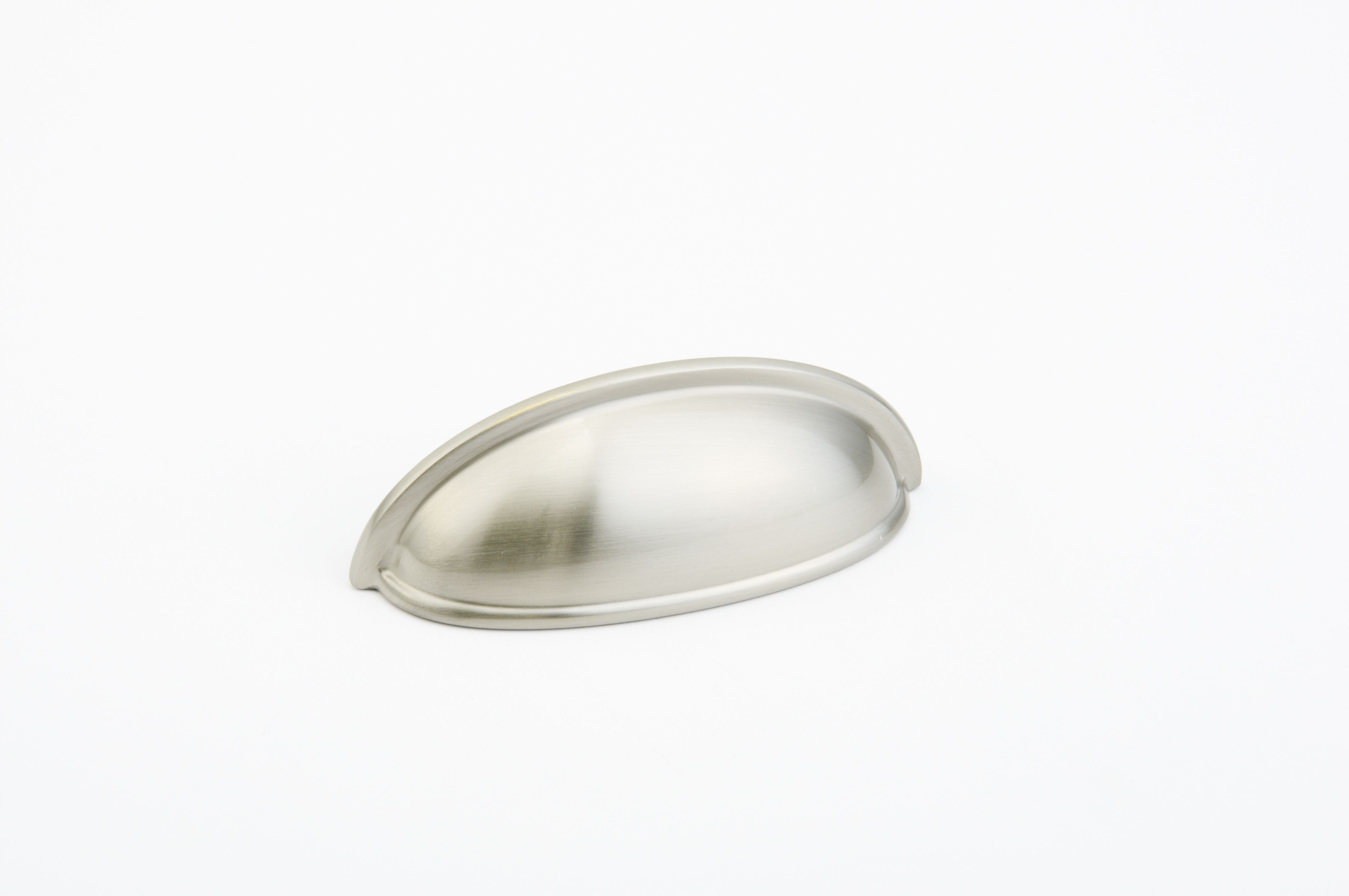 Schaub 730-15 3-3/4" Overall; 3" Center to Center Traditional Cup Pull Satin Nickel Finish Sparrow Supply
