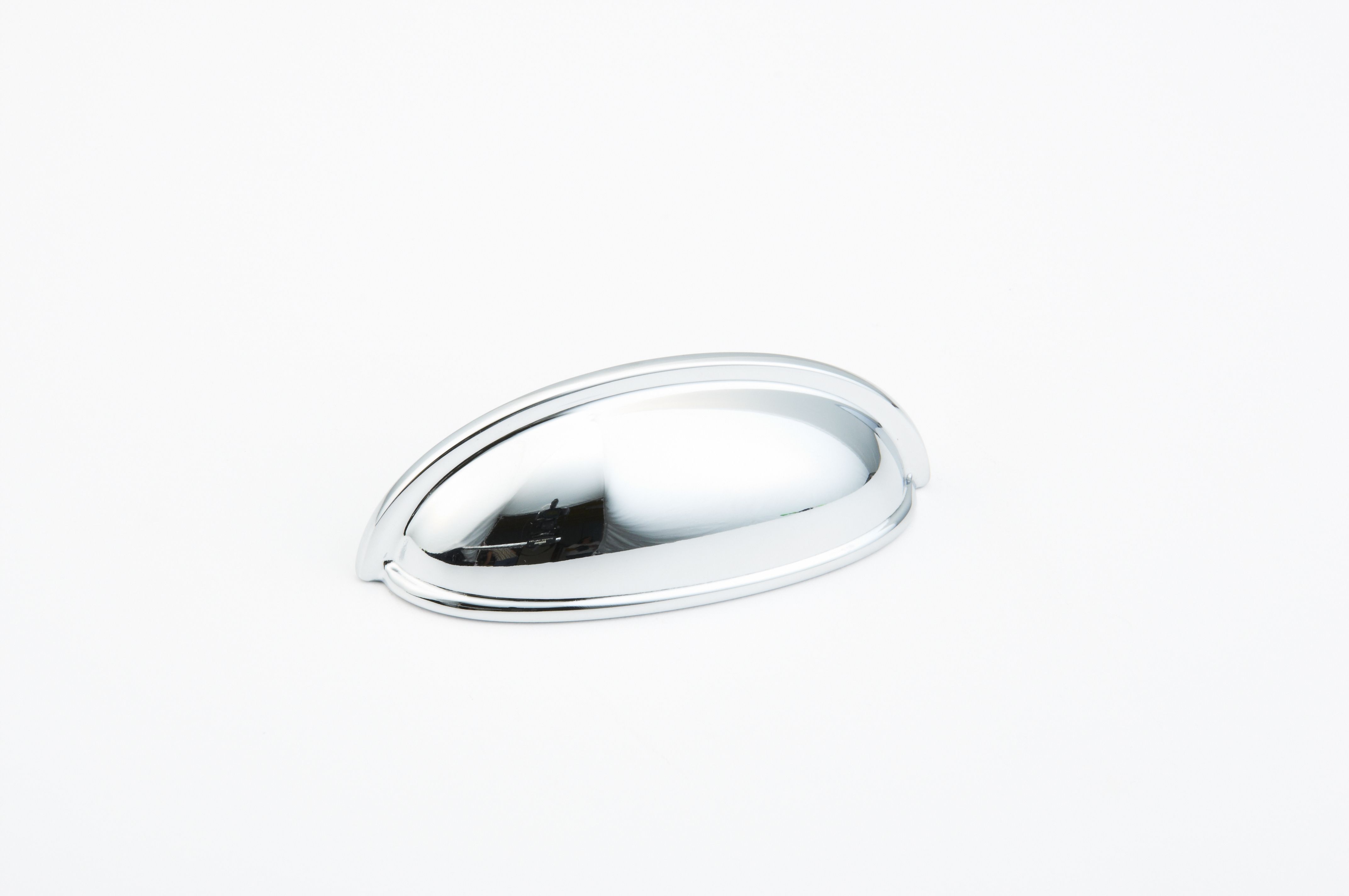 Schaub 730-26 3-3/4" Overall; 3" Center to Center Traditional Cup Pull Polished Chrome Finish Sparrow Supply