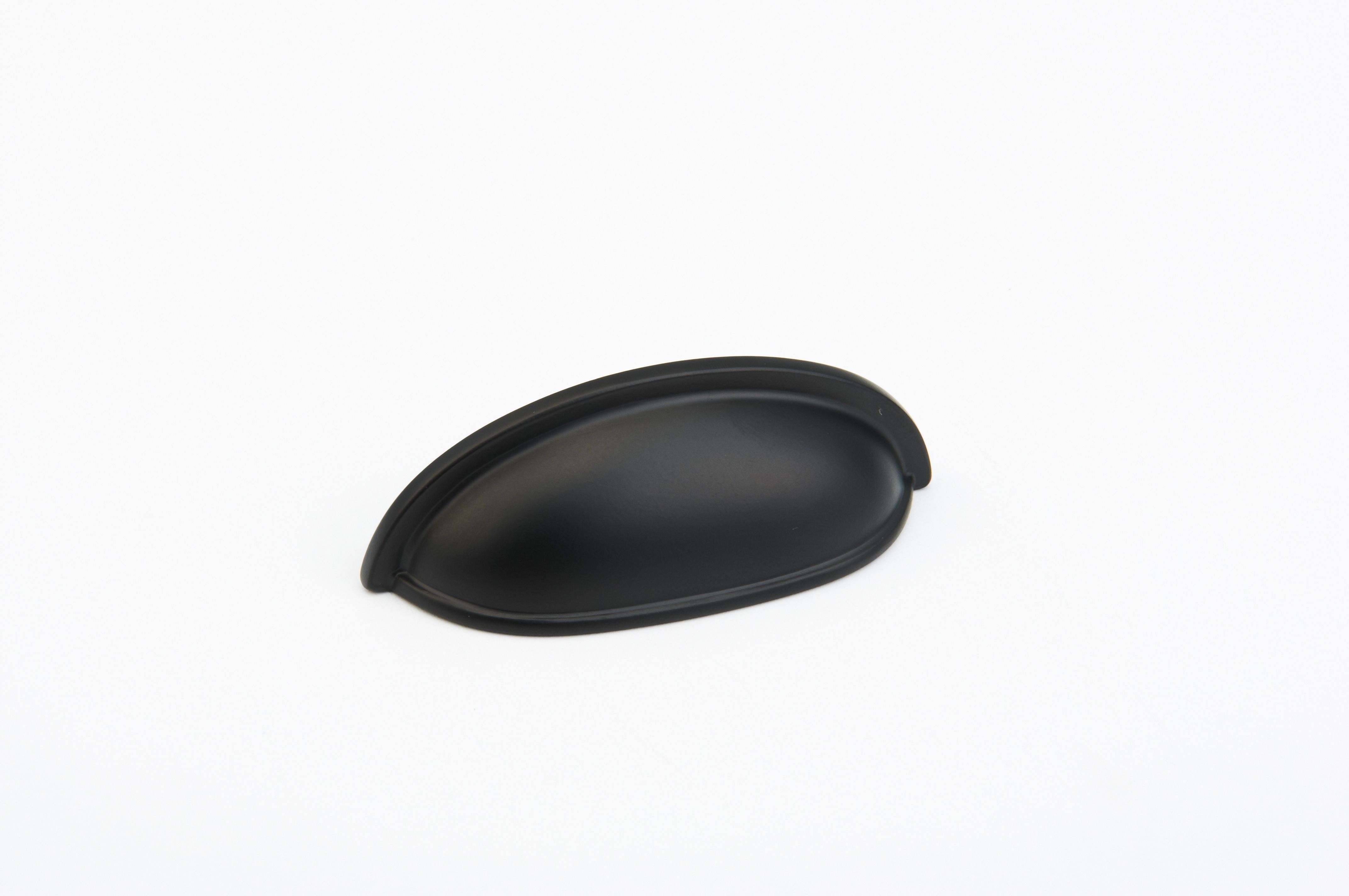 Schaub 730-FB 3-3/4" Overall; 3" Center to Center Traditional Cup Pull Flat Black Finish Sparrow Supply