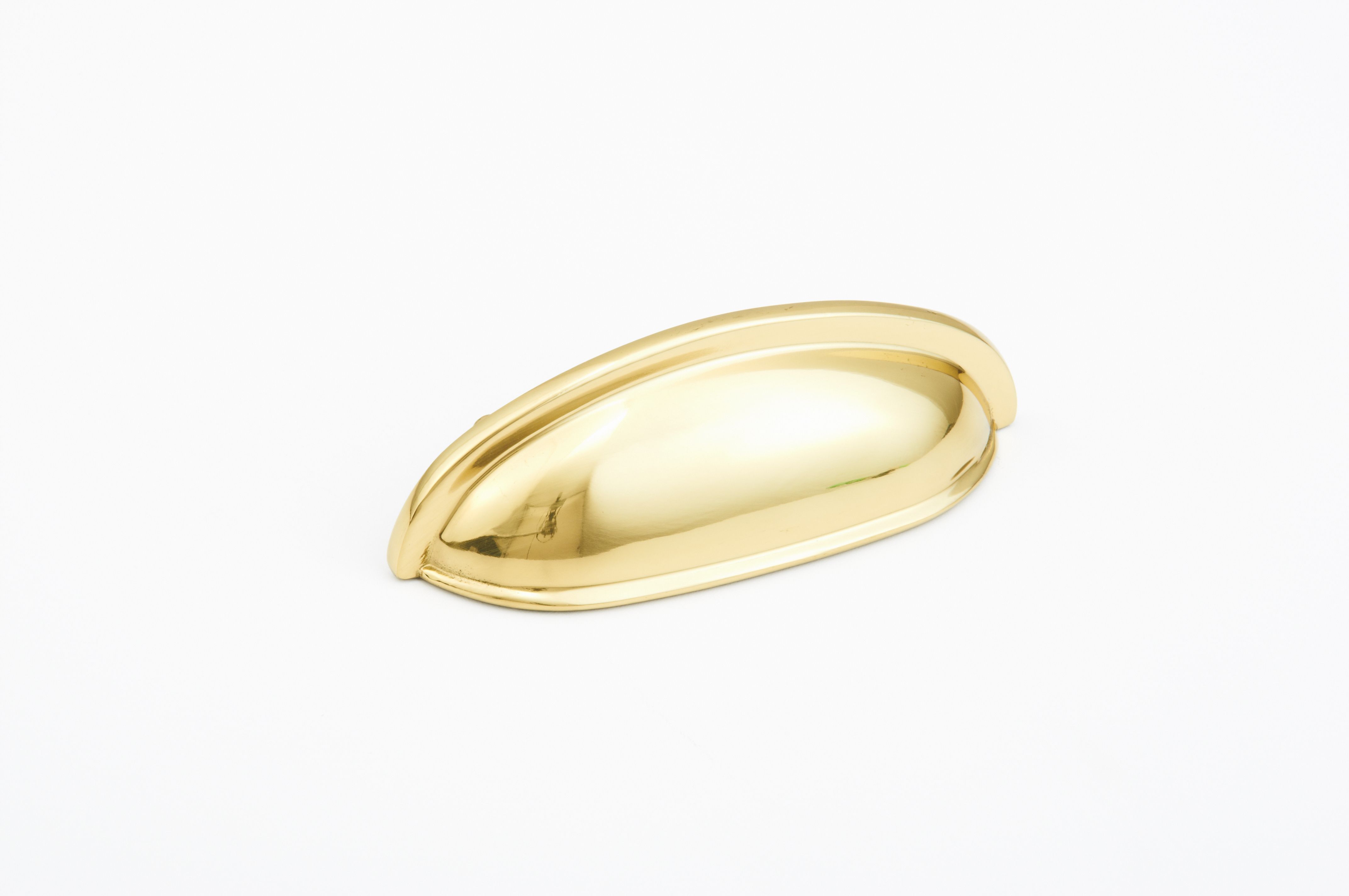 Schaub 731-03 4-5/8" Overall; 3" Center to Center Traditional Cup Pull Bright Brass Finish Sparrow Supply