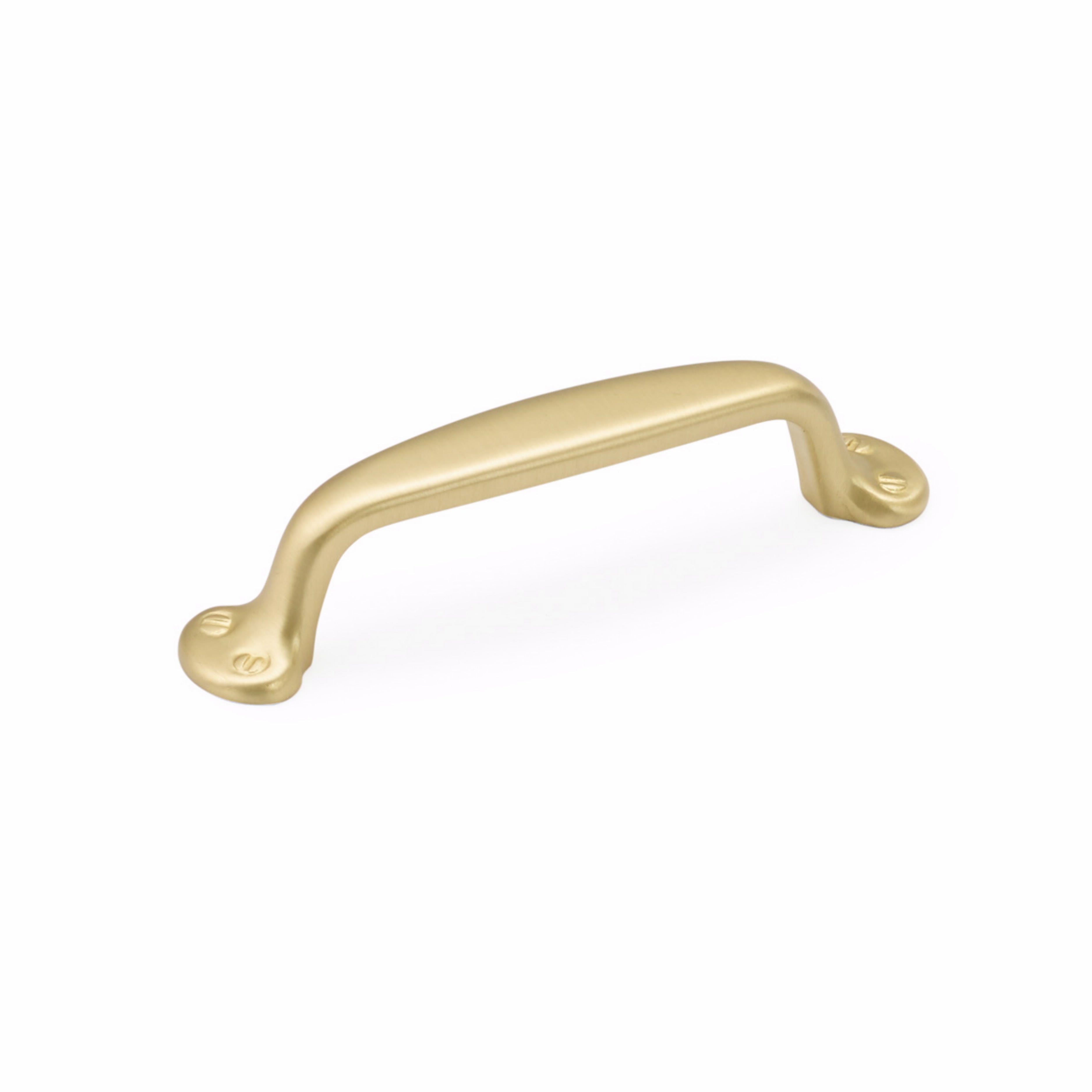 Schaub 742-SB 4" Center to Center Country Cabinet Pull Satin Brass Finish Sparrow Supply