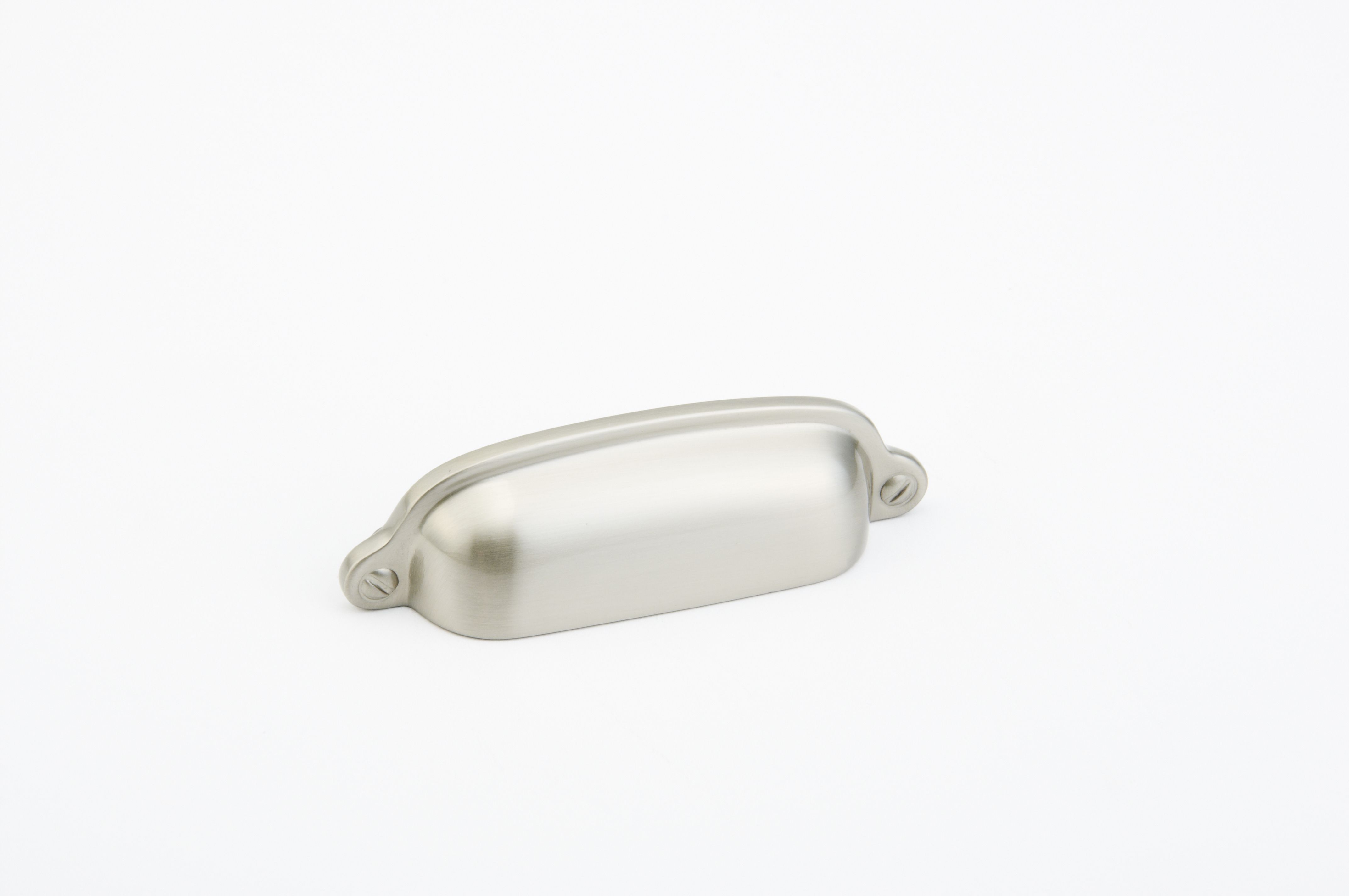 Schaub 743-15 3" Center to Center Country Cup Pull Satin Nickel Finish Sparrow Supply