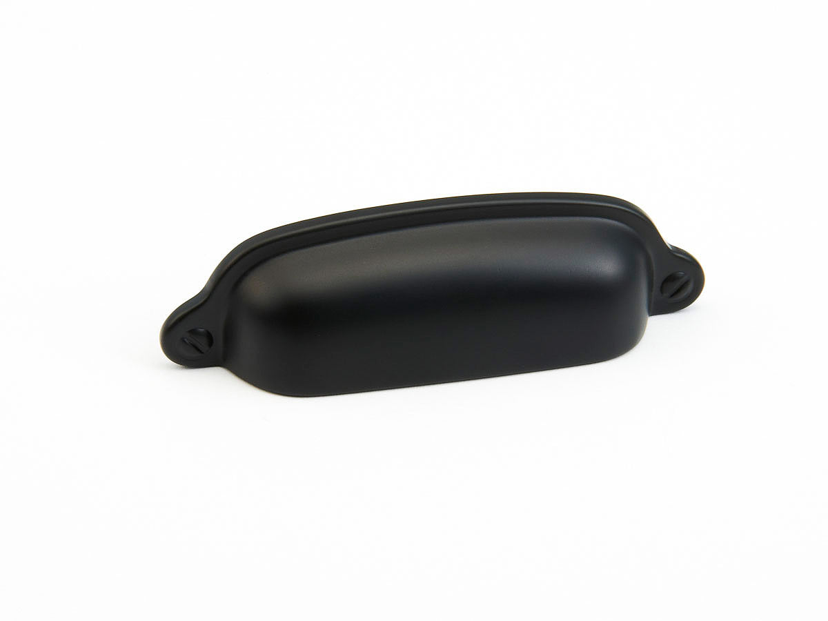 Schaub 743-FB 3" Center to Center Country Cup Pull Flat Black Finish Sparrow Supply