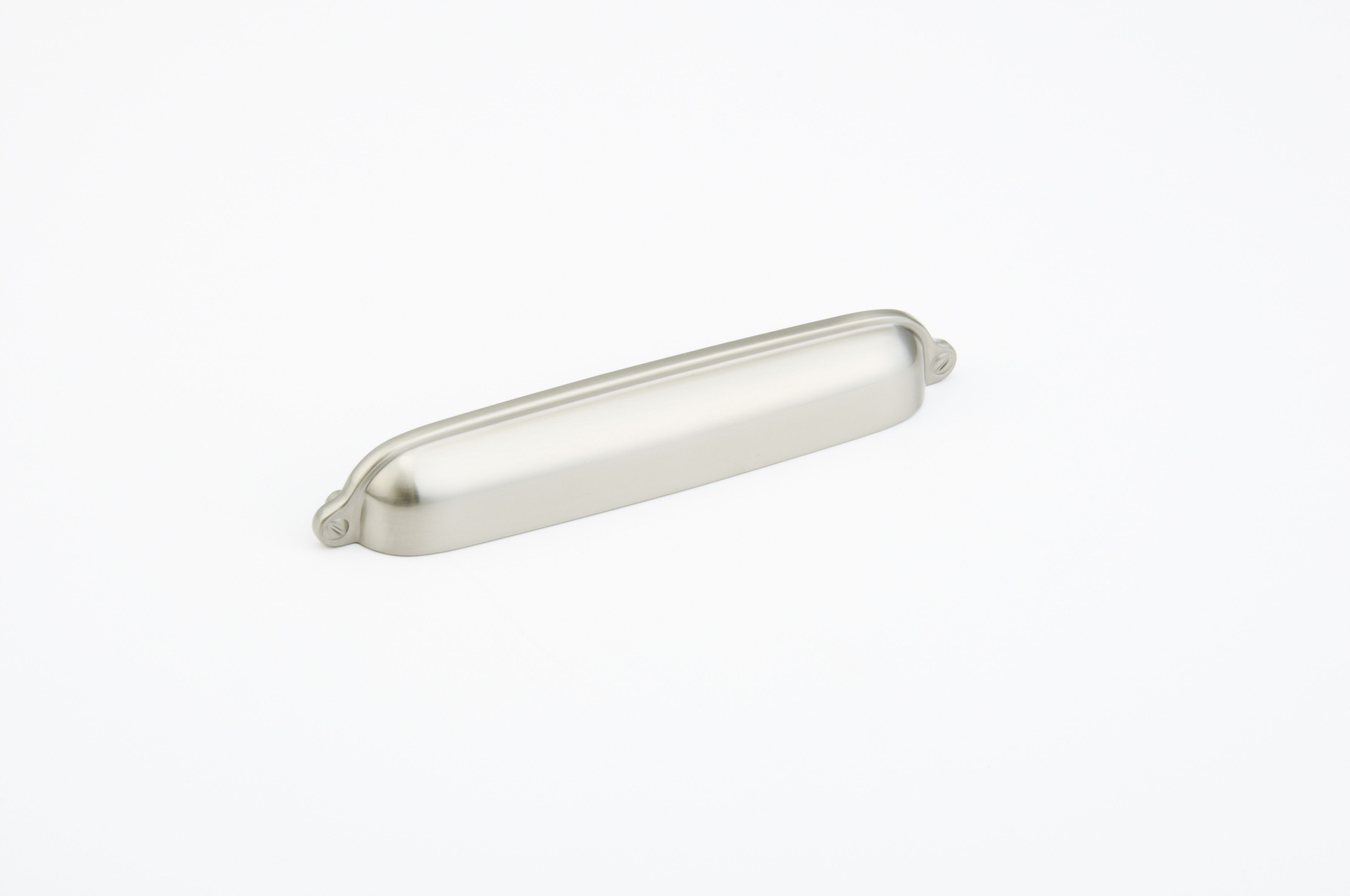 Schaub 744-15 6" Center to Center Country Cup Pull Satin Nickel Finish Sparrow Supply