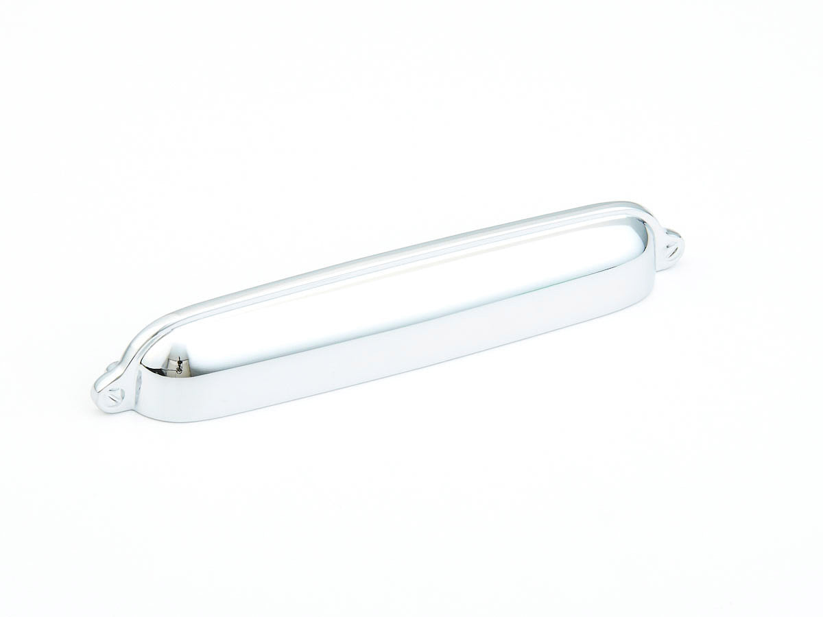 Schaub 744-26 6" Center to Center Country Cup Pull Polished Chrome Finish Sparrow Supply