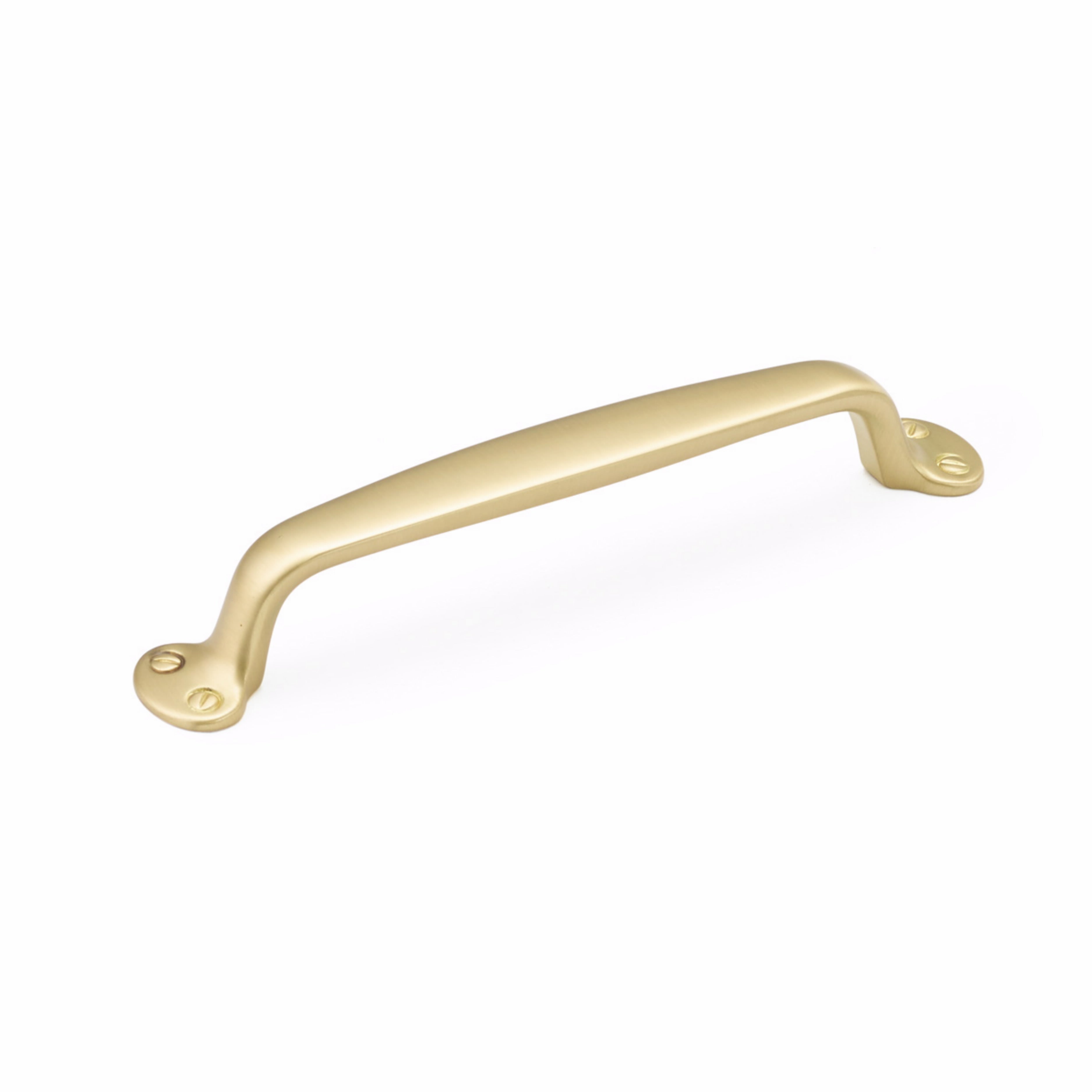Schaub 745-SB 6" Center to Center Country Cabinet Pull Satin Brass Finish Sparrow Supply