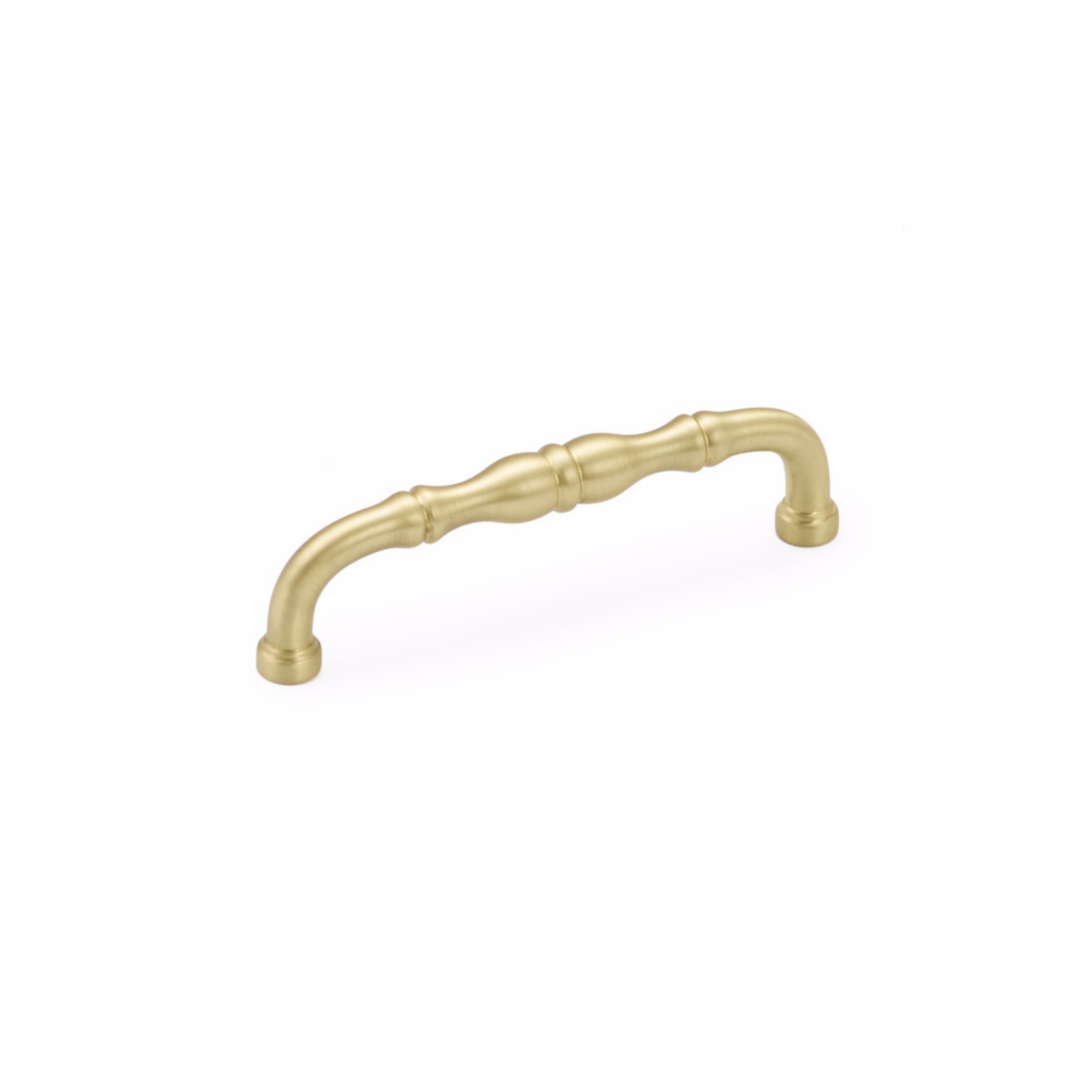Schaub 747-SB 4" Center to Center Colonial Cabinet Pull Satin Brass Finish Sparrow Supply