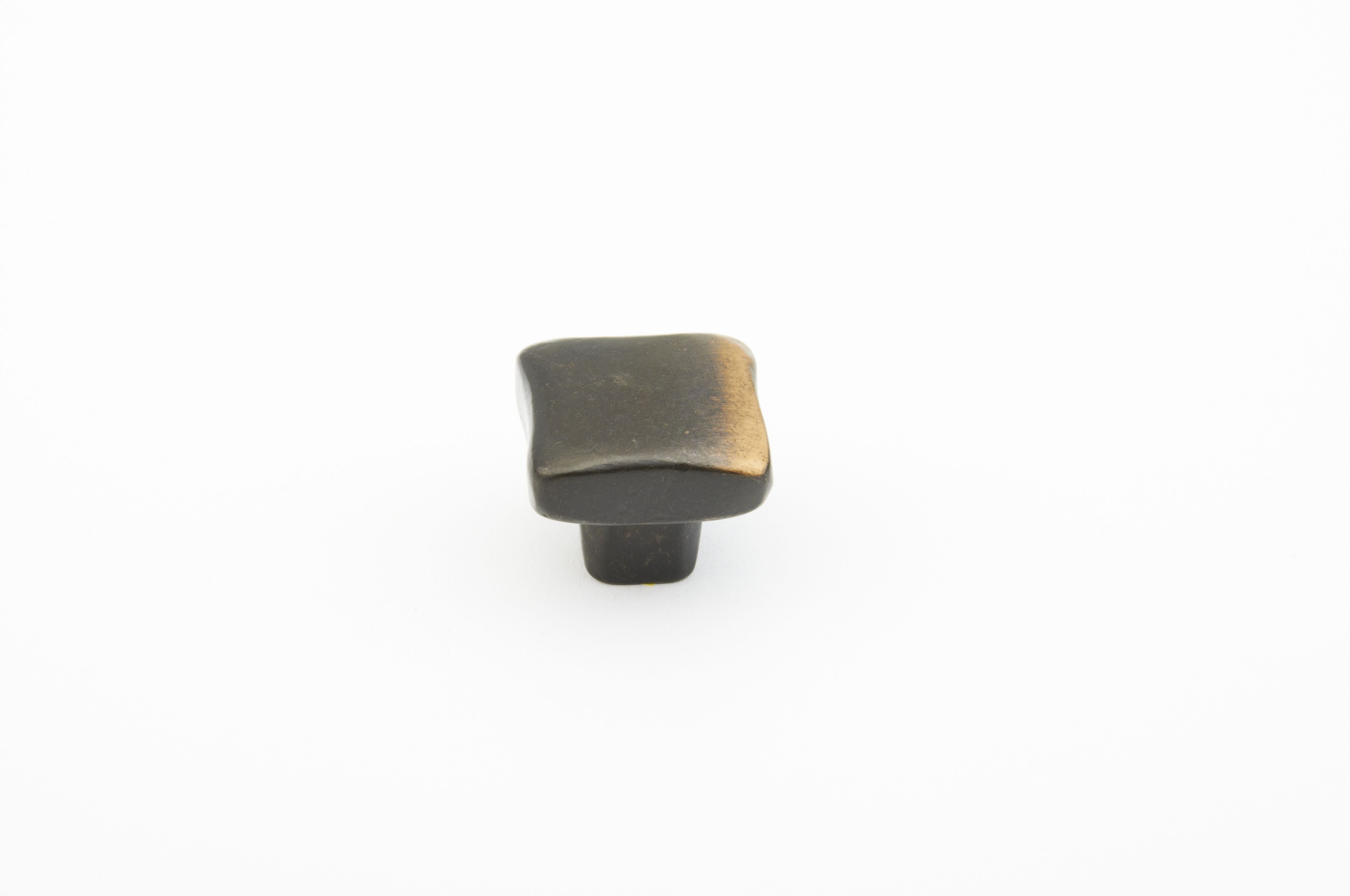 Schaub 765-AZ 1" Diameter Vinci Soft Square Cabinet Knob Antique Bronze Finish Sparrow Supply
