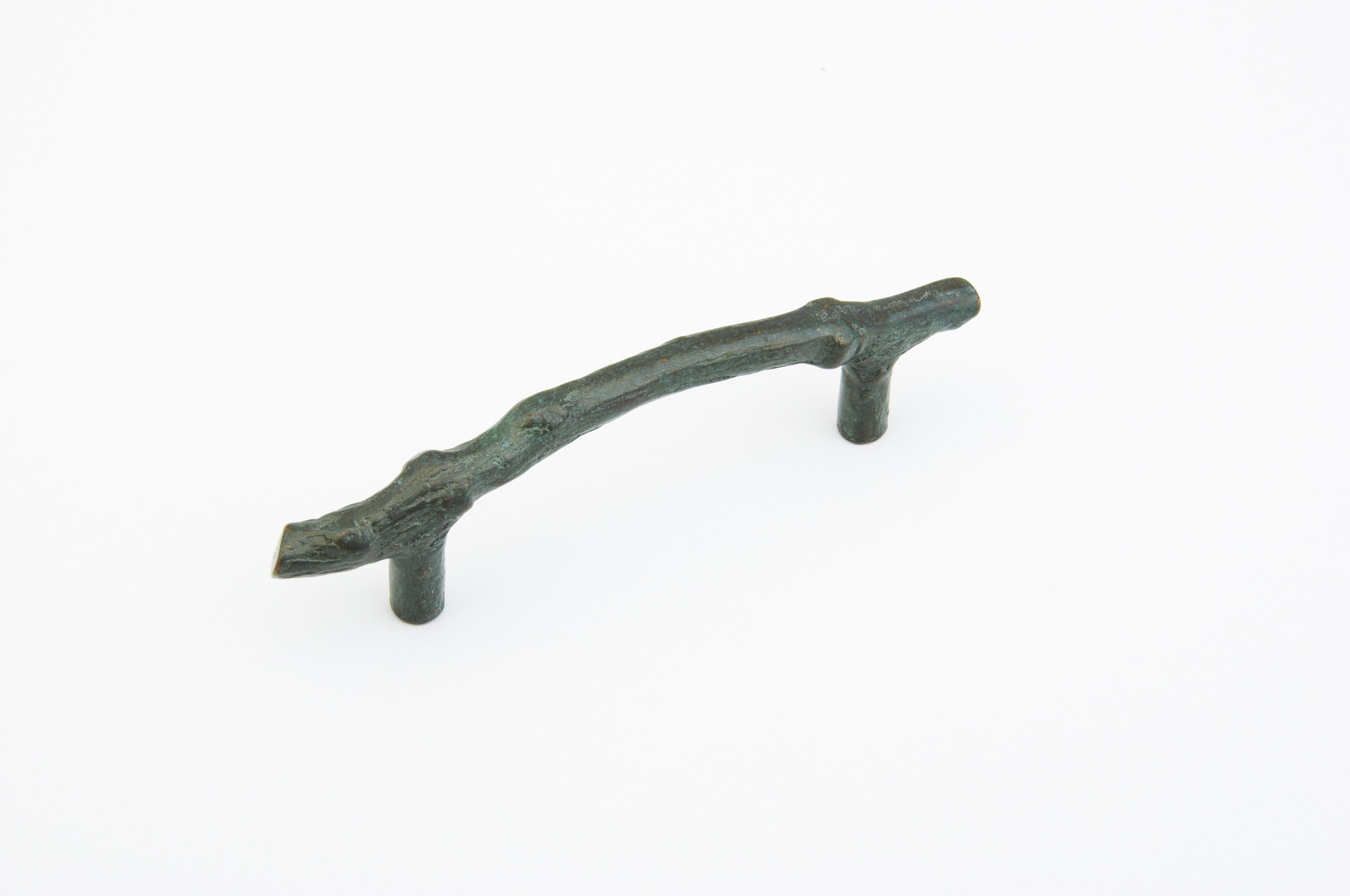 Schaub 783-VI 4" Center to Center Mountain Twig Cabinet Pull Verde Imperiale Finish Sparrow Supply