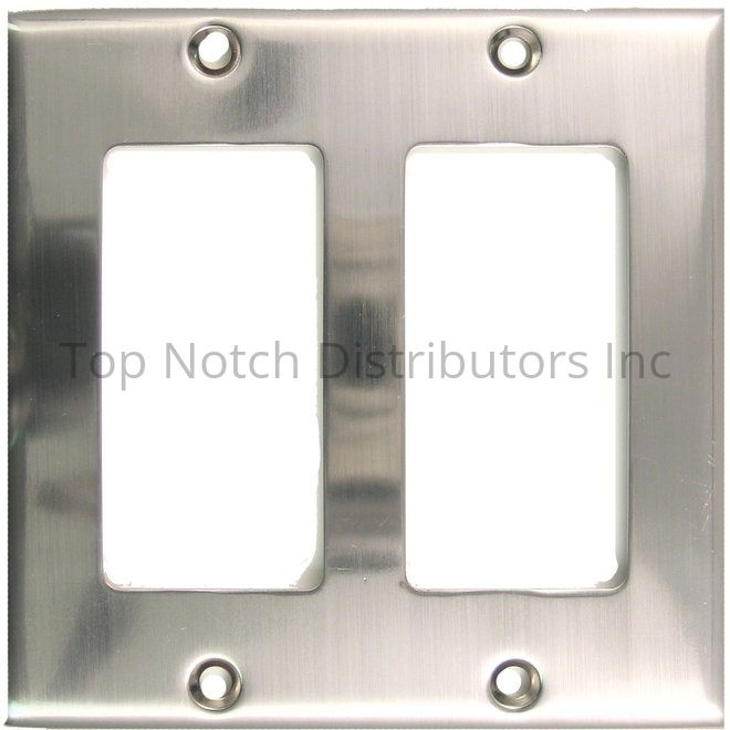 Rusticware 787SN Double Rocker Switch Plate Satin Nickel Sparrow Supply