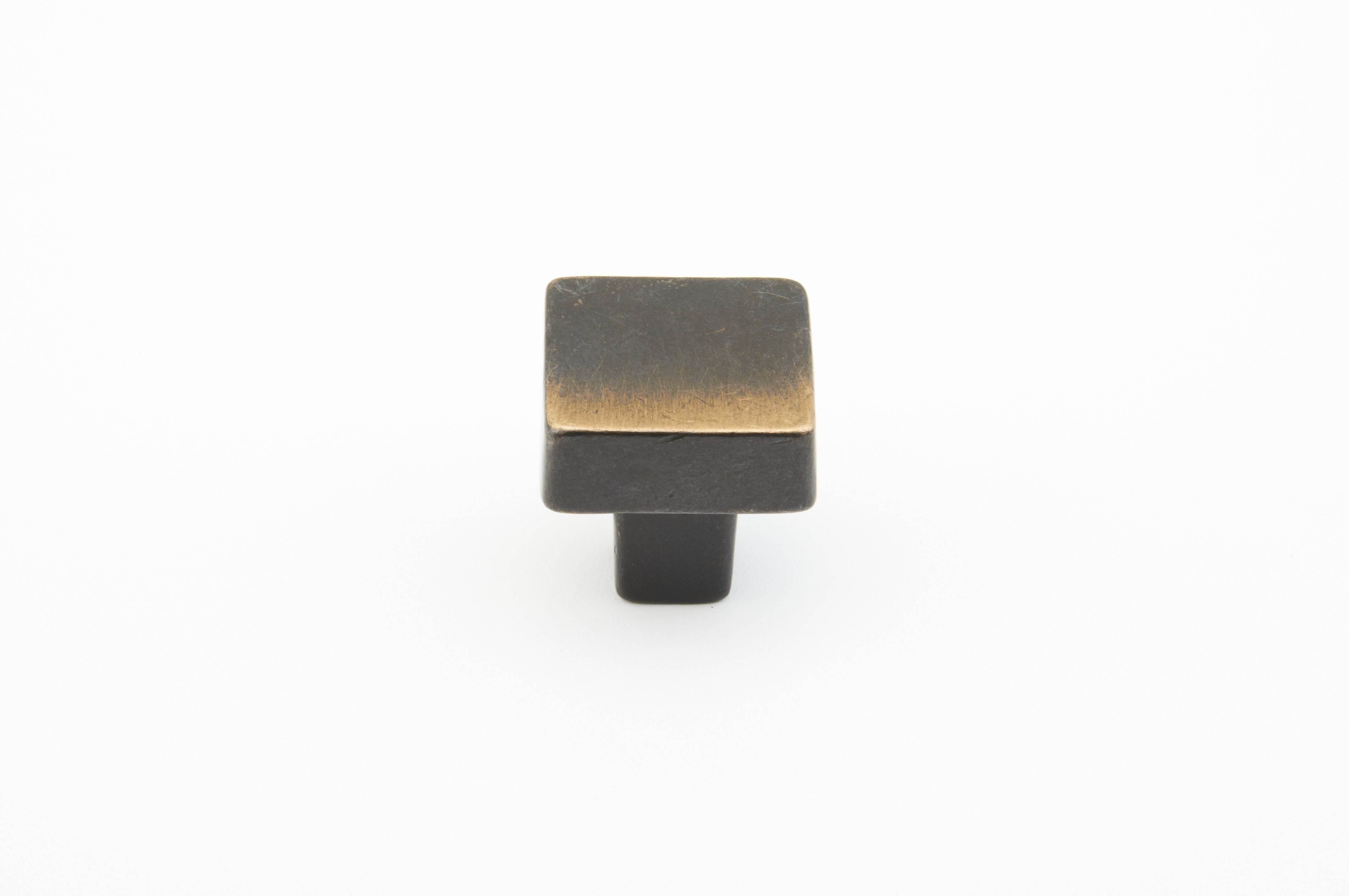 Schaub 789-AZ 1-1/4" Diameter Square Vinci Cabinet Knob Antique Bronze Finish Sparrow Supply