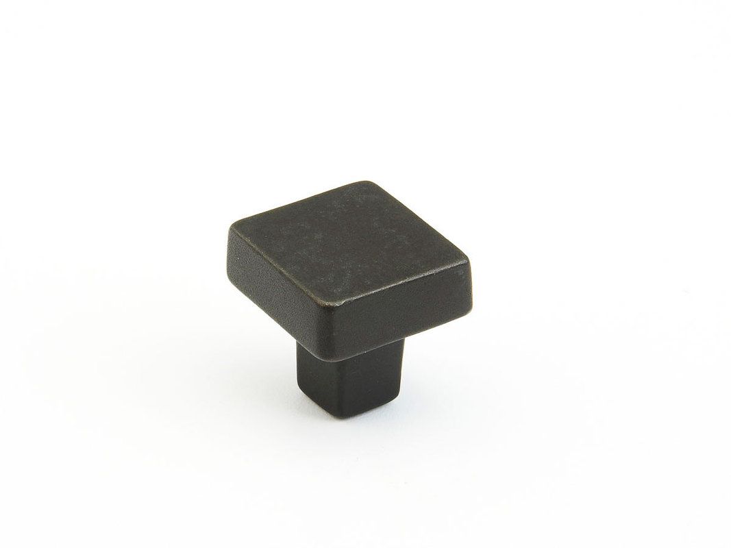 Schaub 789-BB 1-1/4" Diameter Square Vinci Cabinet Knob Black Bronze Finish Sparrow Supply