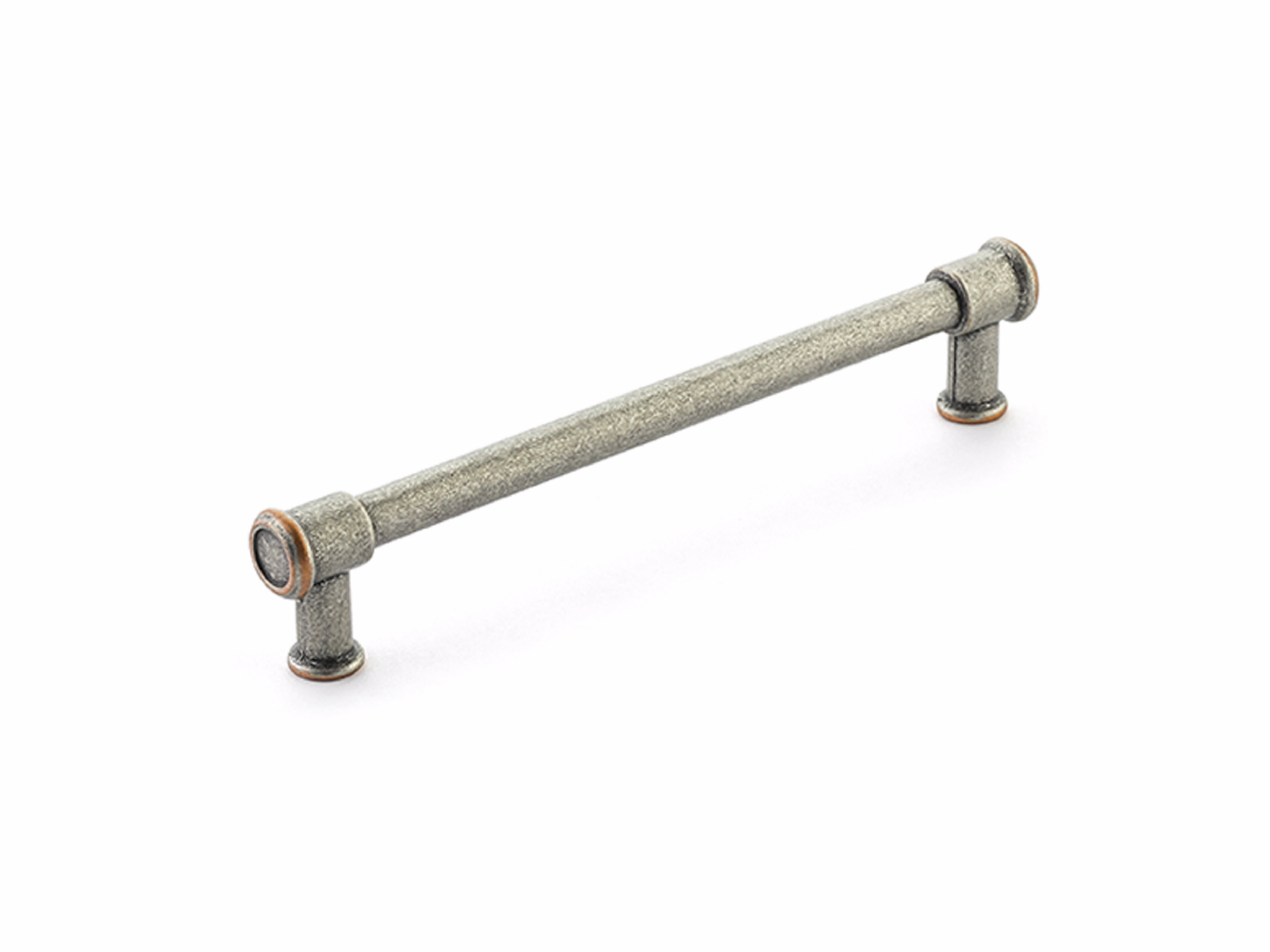 Schaub 79-6-DP-C Steamworks 6" Cabinet Pull Distressed Pewter and Copper Finish Sparrow Supply