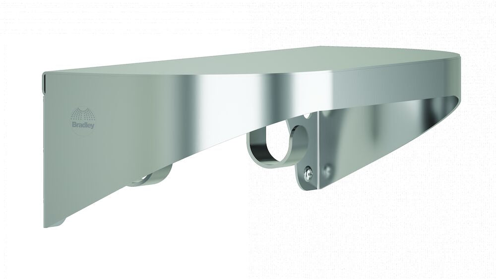 Bradley 7B2-0051296 Shelf, Stainless Satin, 20 Gauge-w/Hooks, 5 X