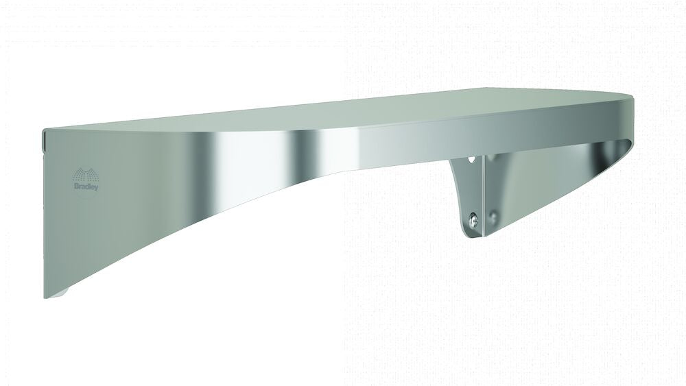 Bradley 7B2-0051800 Shelf, Stainless Satin, 20 Gauge, 5 X 18