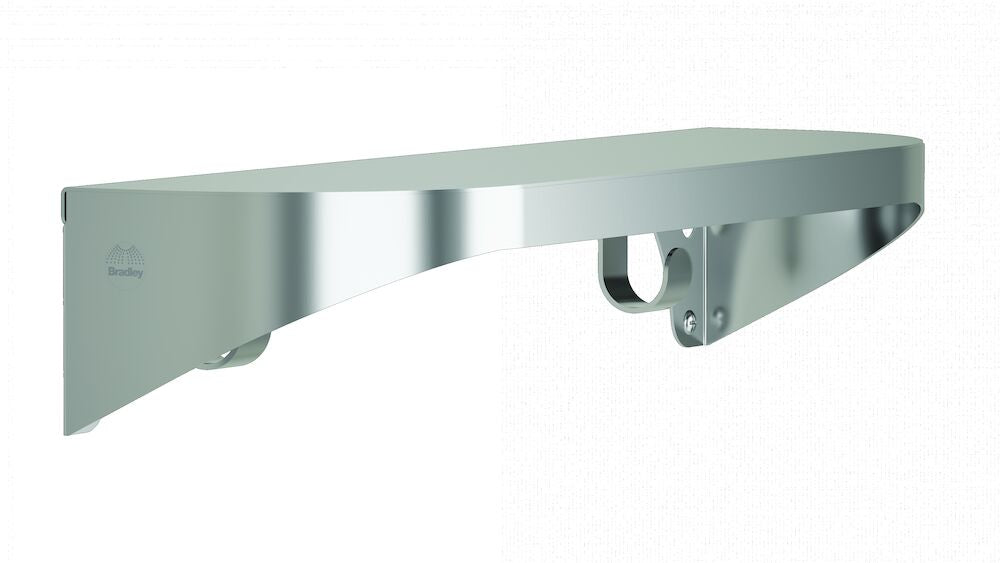 Bradley 7B2-0051896 Shelf, Stainless Satin, 20 Gauge-w/Hooks, 5 X