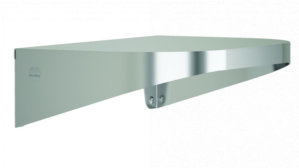 Bradley 7B2-0081200 Shelf, Stainless Satin, 20 Gauge, 8 X 12