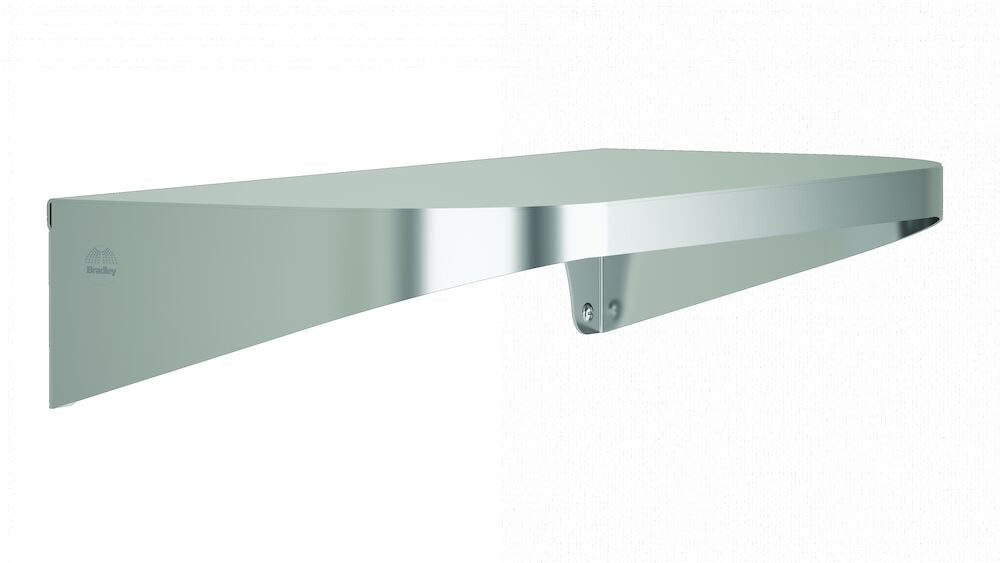Bradley 7B2-0081800 Shelf, Stainless Satin, 20 Gauge, 8 X 18