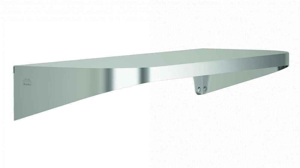 Bradley 7B2-0082400 Shelf, Stainless Satin, 20 Gauge, 8 X 24