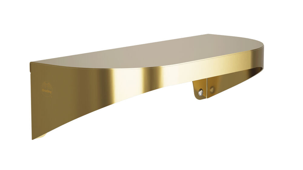 Bradley 7B2-0051200-BR Shelf, Stainless Satin, 20 Gauge, 5 X 12 Brushed Brass