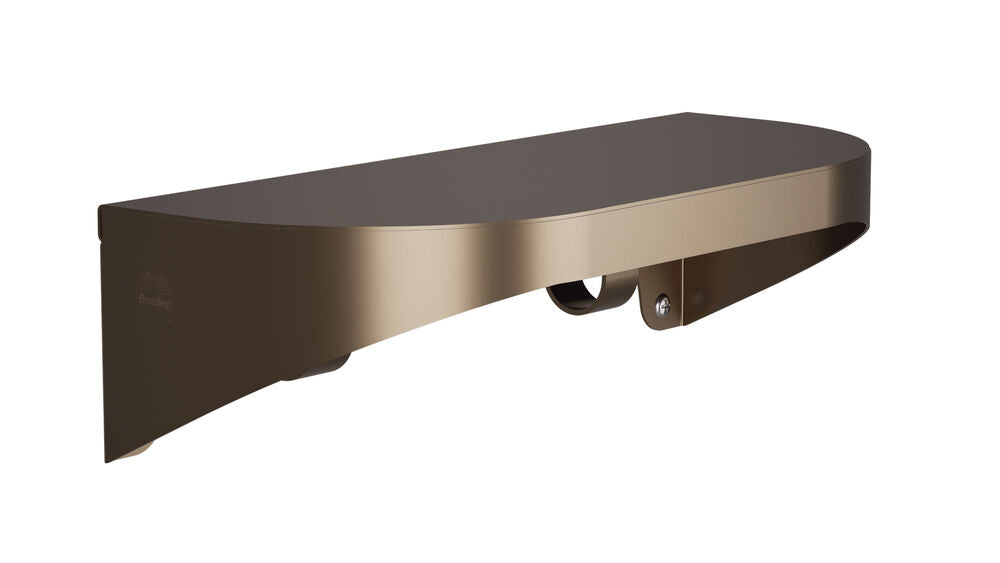 Bradley 7B2-0051296-BZ Shelf, Stainless Satin, 20 Gauge-w/Hooks, 5 X 12 Brushed Bronze