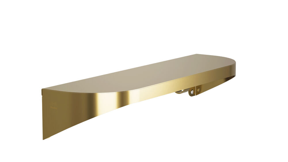 Bradley 7B2-0051896-BR Shelf, Stainless Satin, 20 Gauge-w/Hooks, 5 X 18 Brushed Brass