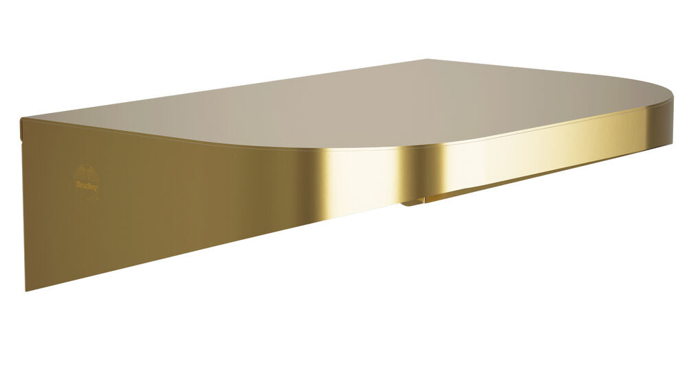Bradley 7B2-0081296-BR Shelf, Stainless Satin, 20 Gauge-w/Hooks, 8 X 12 Brushed Brass