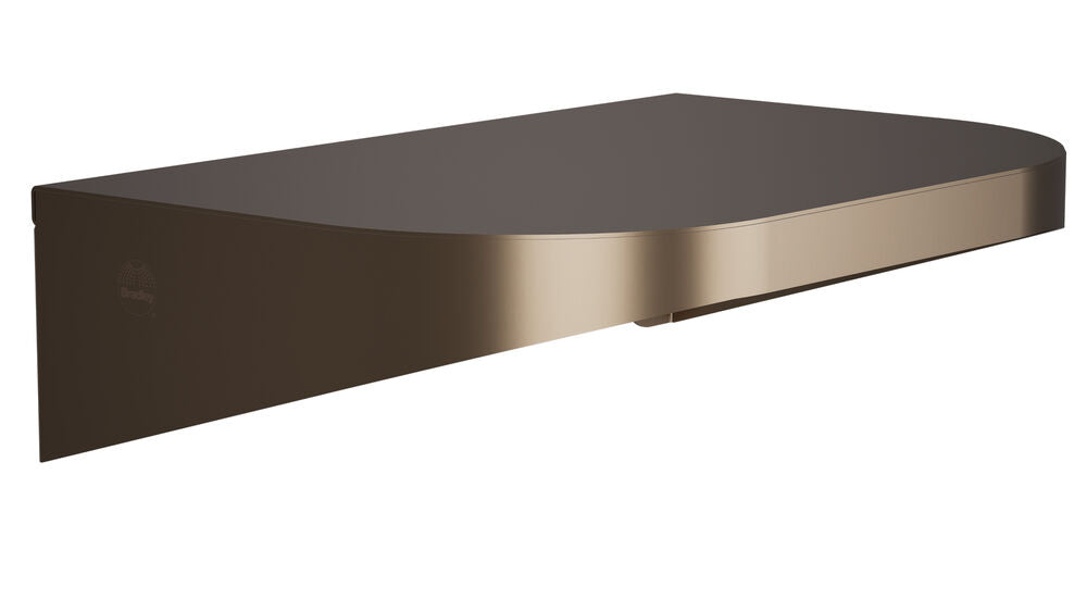 Bradley 7B2-0081296-BZ Shelf, Stainless Satin, 20 Gauge-w/Hooks, 8 X 12 Brushed Bronze