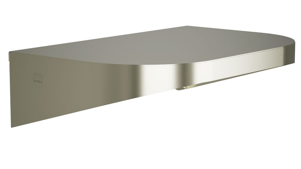 Bradley 7B2-0081296-BN Shelf, Stainless Satin, 20 Gauge-w/Hooks, 8 X 12 Brushed Nickel