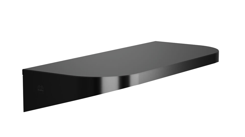 Bradley 7B2-0081896-BB Shelf, Stainless Satin, 20 Gauge-w/Hooks, 8 X 18 Brushed Black