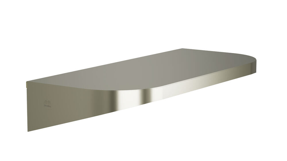 Bradley 7B2-0081896-BN Shelf, Stainless Satin, 20 Gauge-w/Hooks, 8 X 18 Brushed Nickel