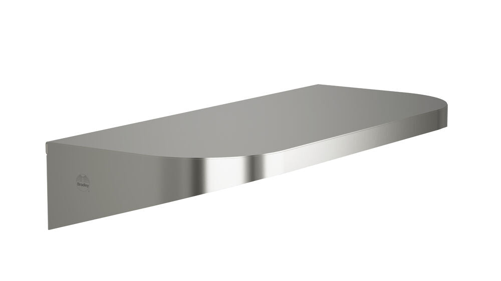 Bradley 7B2-0081896-BS Shelf, Stainless Satin, 20 Gauge-w/Hooks, 8 X 18 Brushed Stainless