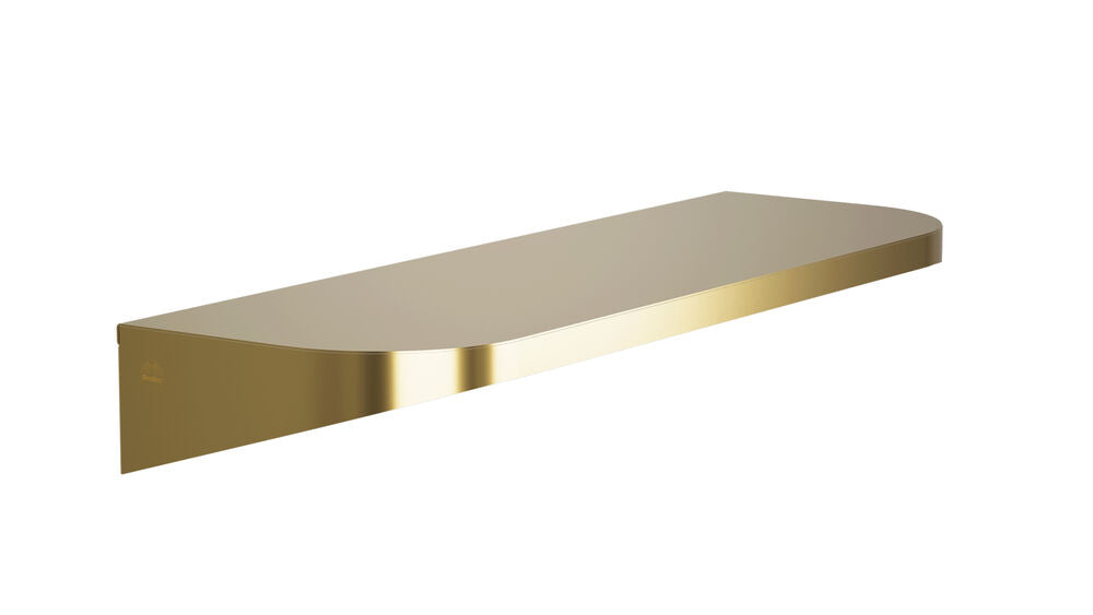 Bradley 7B2-0082496-BR Shelf, Stainless Satin, 20 Gauge-w/Hooks, 8 X 24 Brushed Brass
