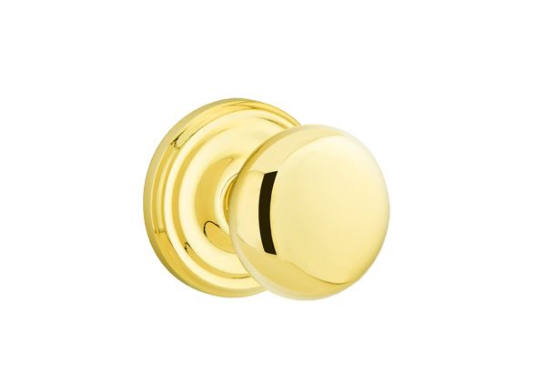Emtek 8050PUS3 Providence Knob Dummy Pair with Regular Rose for 1-1/4" to 2" Door Polished Brass Lifetime Finish Sparrow Supply