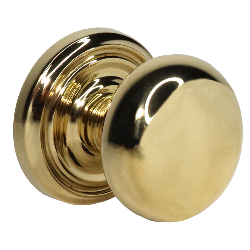 Emtek 8050PUS3NL Providence Knob Dummy Pair with Regular Rose for 1-1/4" to 2" Door Unlacquered Brass Finish Sparrow Supply