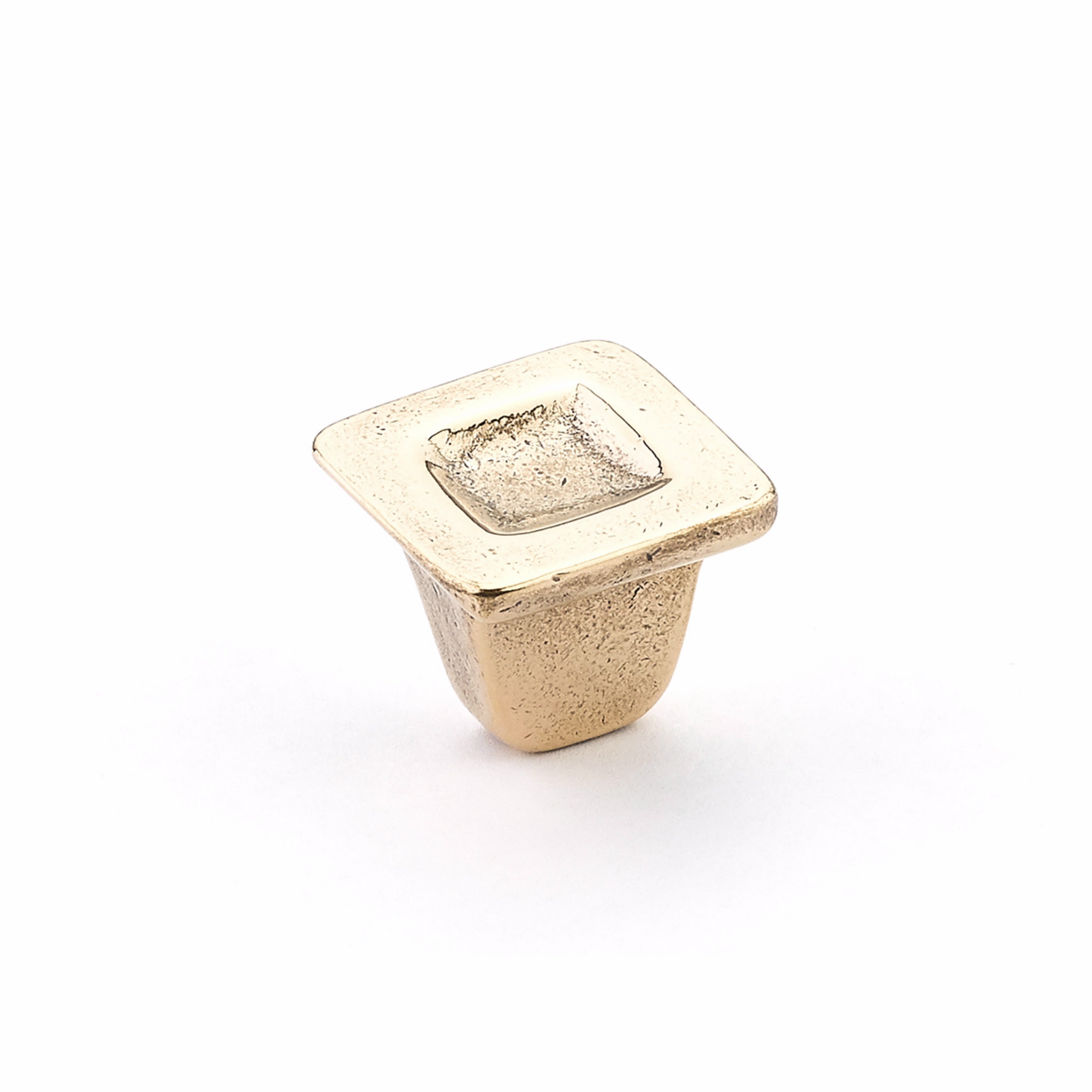Schaub 810-NB 1-1/4" Diameter Square Vinci Concave Cabinet Knob Natural Bronze Finish Sparrow Supply