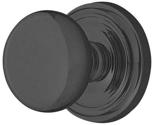 Emtek 8100PUS19 Providence Knob 2-3/8" Backset Passage with Regular Rose for 1-1/4" to 2" Door Flat Black Finish Sparrow Supply