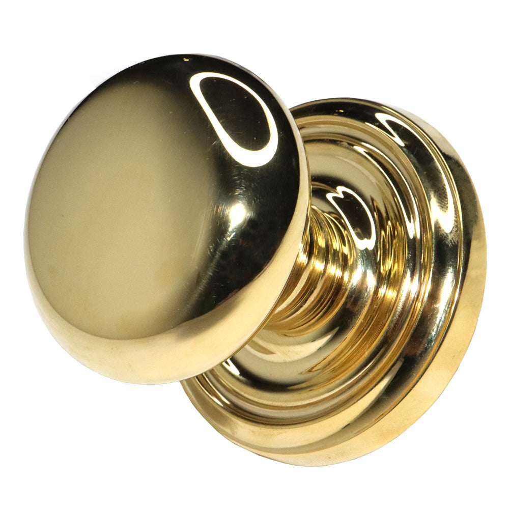 Emtek 8100PUS3NL Providence Knob 2-3/8" Backset Passage with Regular Rose for 1-1/4" to 2" Door Unlacquered Brass Finish Sparrow Supply
