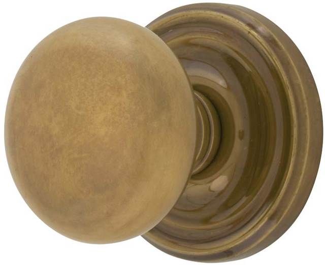 Emtek 8100PUS7 Providence Knob 2-3/8" Backset Passage with Regular Rose for 1-1/4" to 2" Door French Antique Brass Finish Sparrow Supply