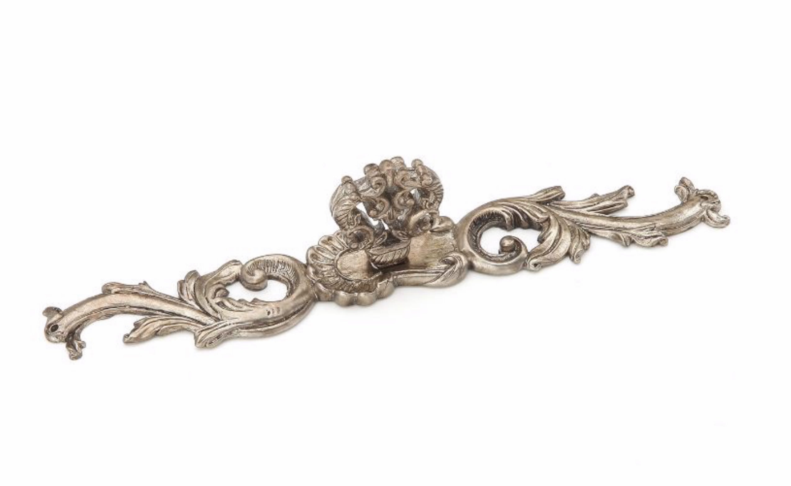 Schaub 817-MSL French Court Cabinet Knob with 7-3/8" Backplate Monticello Silver Finish Sparrow Supply