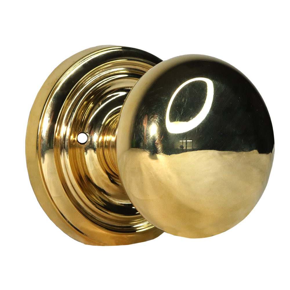 Emtek 8200PUS3NL Providence Knob 2-3/8" Backset Privacy with Regular Rose for 1-1/4" to 2" Door Unlacquered Brass Finish Sparrow Supply