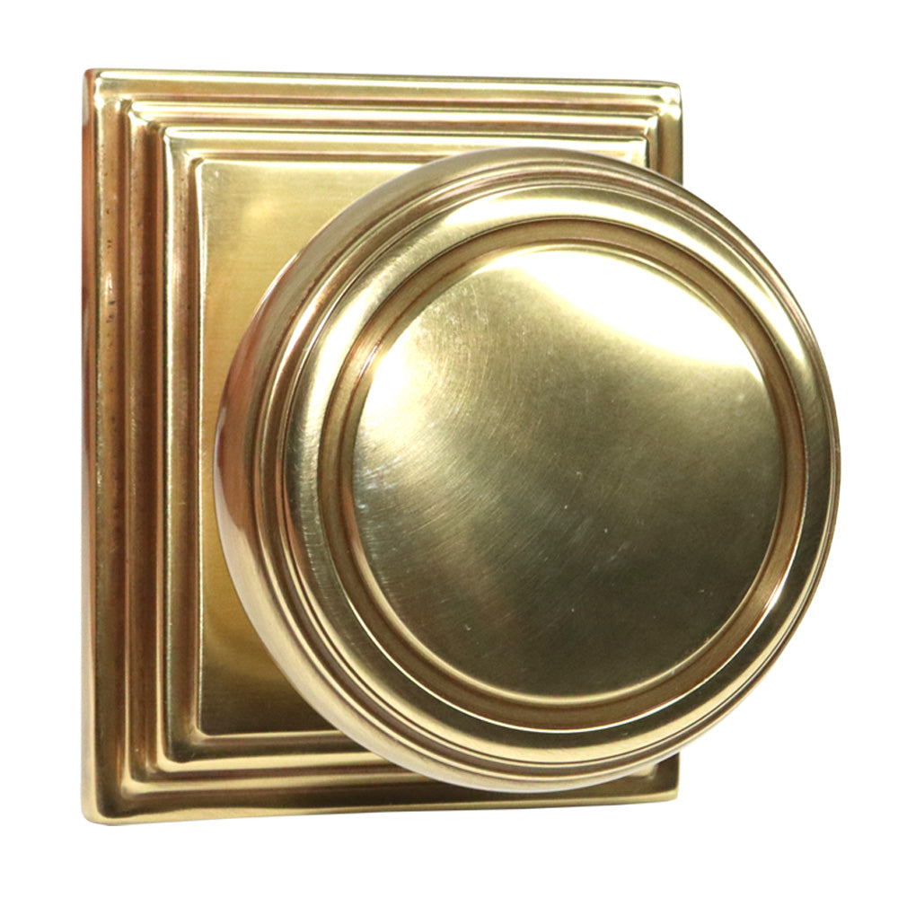 Emtek 8261NWUS7 Norwich Knob 2-3/8" Backset Privacy with Wilshire Rose for 1-1/4" to 2" Door French Antique Brass Finish Sparrow Supply