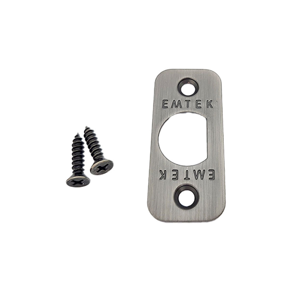 Emtek 83231US15A Radius Corner Faceplate and Screws for Passage or Privacy Latch Pewter Finish Sparrow Supply