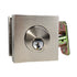 Emtek 8469US15.RLS Square Single Cylinder Deadbolt with Radius Latch Strike for 1-3/4" Door Satin Nickel Finish Sparrow Supply