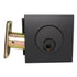 Emtek 8469US19.RLS Square Single Cylinder Deadbolt for 1-3/4" Door with Radius Latch Strike Flat Black Finish Sparrow Supply