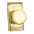 Emtek 8521PUS3NL Providence Knob Dummy Pair with Rectangular Rose for 1-1/4" to 2" Door Unlacquered Brass Finish Sparrow Supply