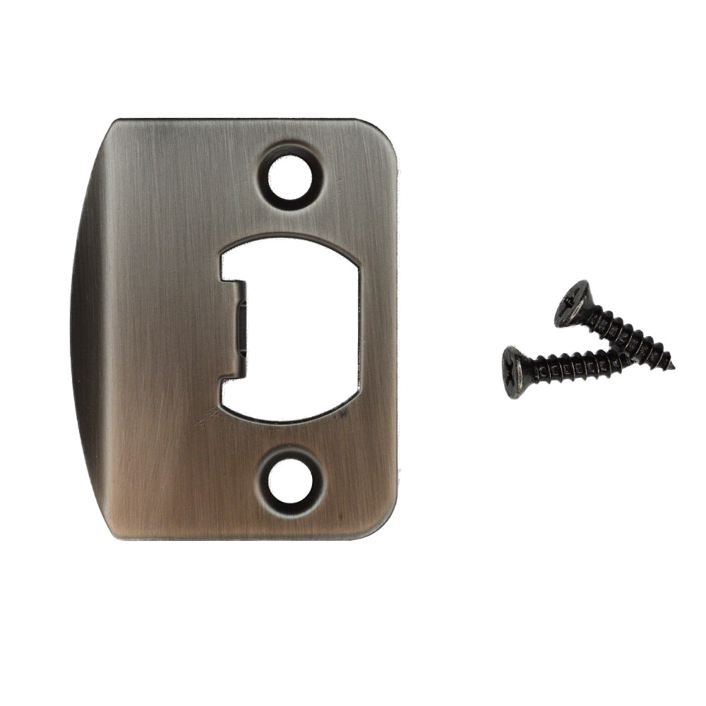 Emtek 86085US15A 1/4" Radius Corner Full Lip Strike for Passage, Privacy or Key-In Sets Pewter Finish Sparrow Supply