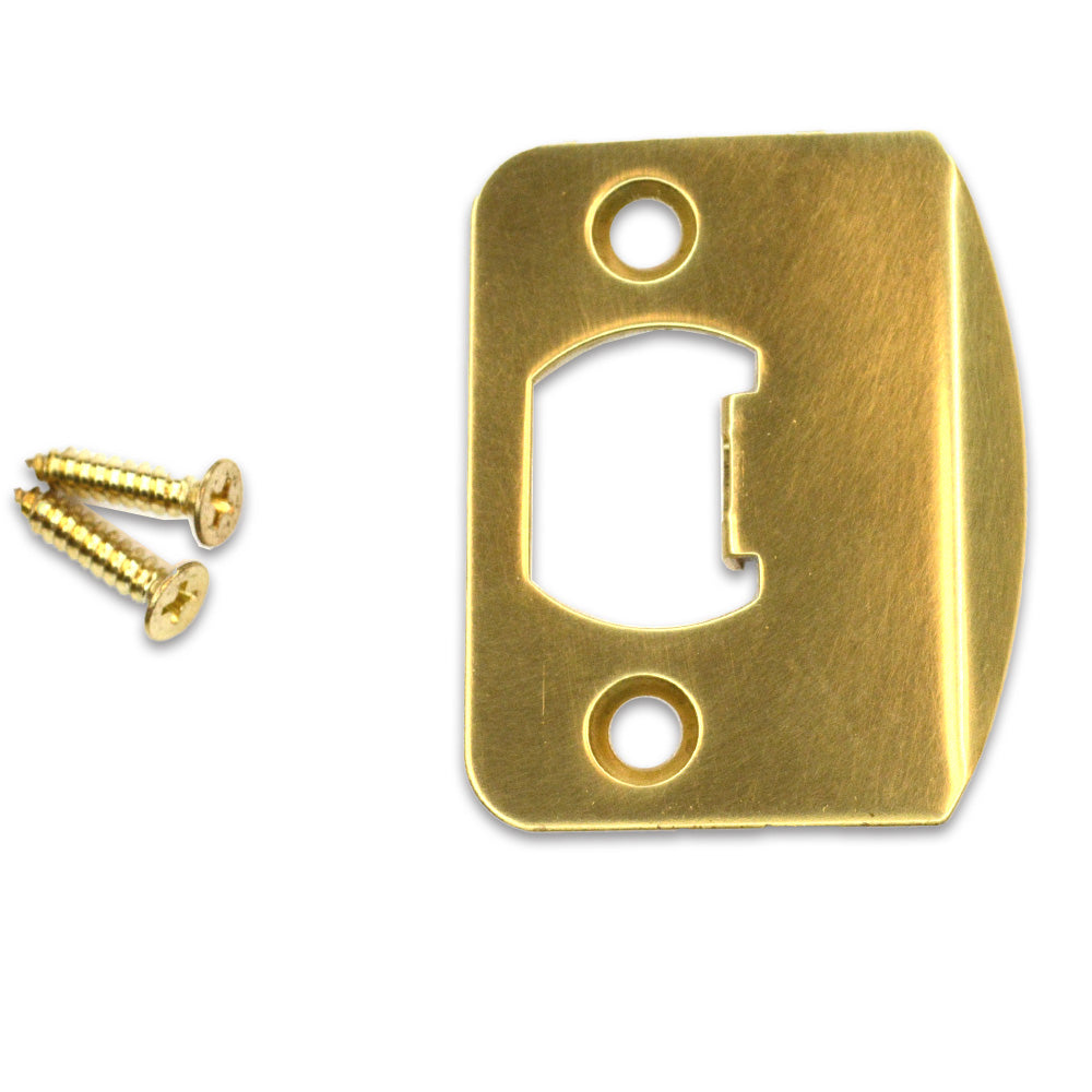 Emtek 86085US3 1/4" Radius Corner Full Lip Strike for Passage, Privacy or Key-In Sets Polished Brass Lifetime Finish Sparrow Supply