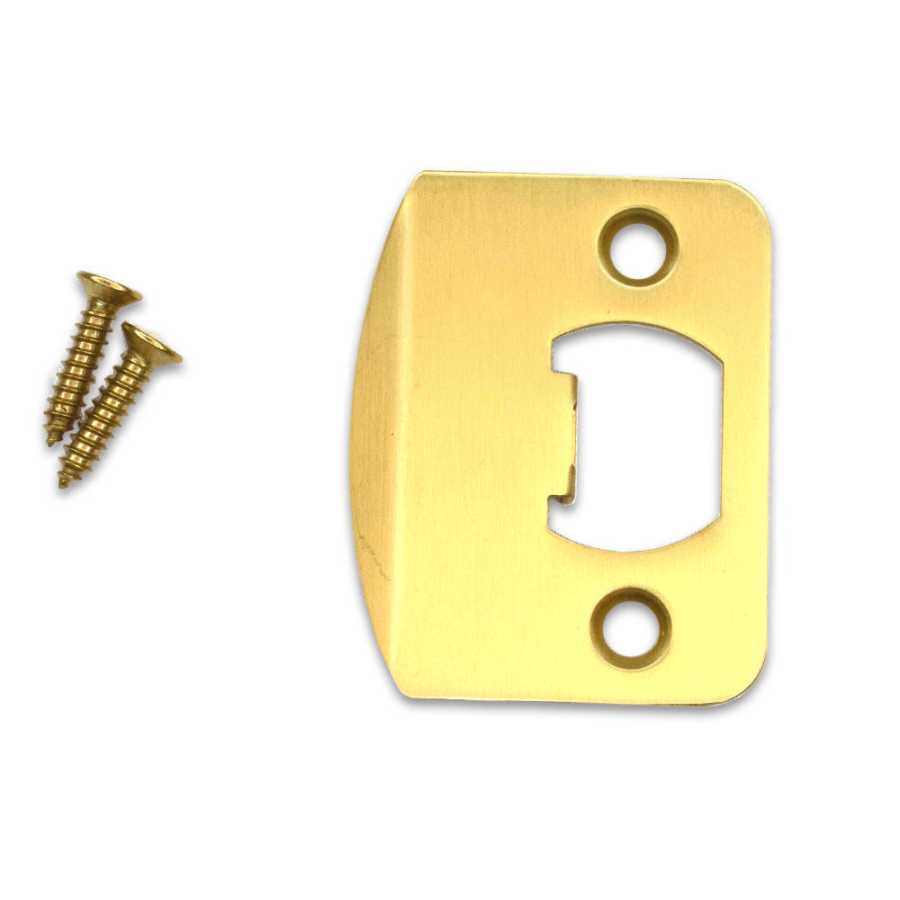Emtek 86085US4 1/4" Radius Corner Full Lip Strike for Passage, Privacy or Key-In Sets Satin Brass Finish Sparrow Supply